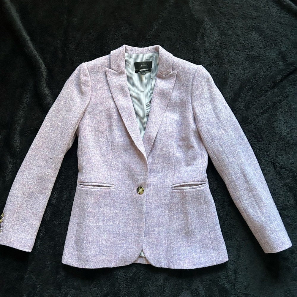 J. Crew Lavender Wool Parke Single-Button Blazer
